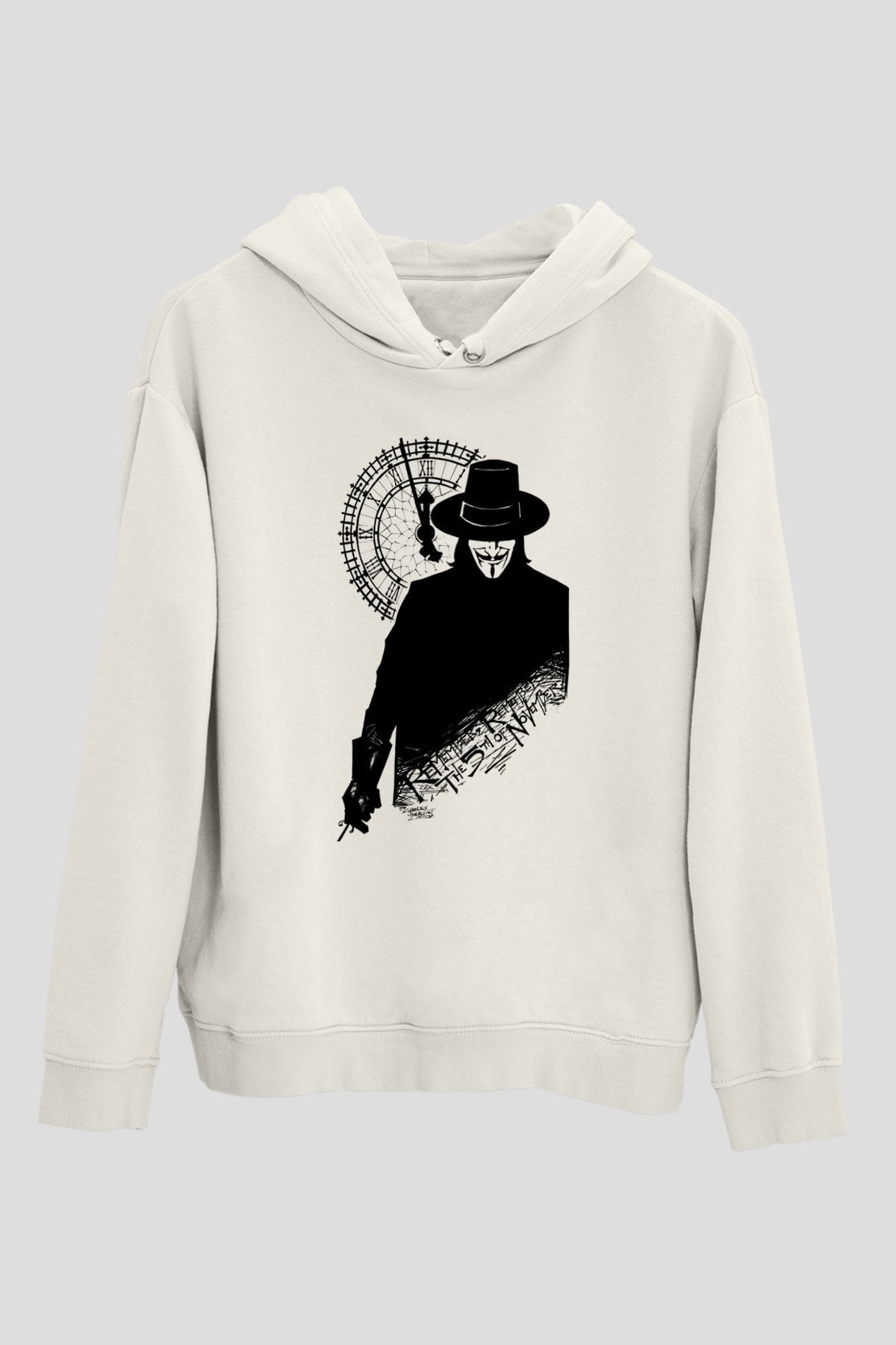 Vendetta Beyaz Unisex Hoodie