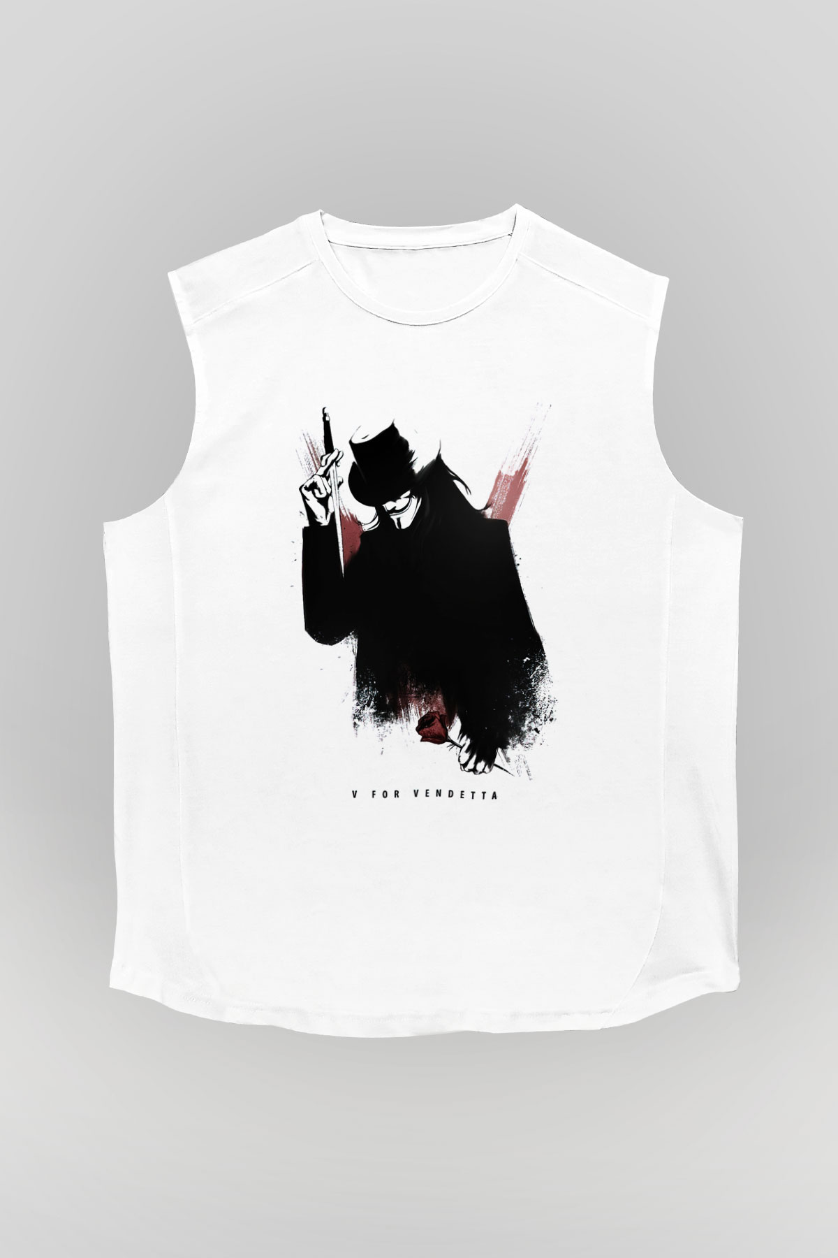 Vendetta Beyaz Unisex Kolsuz Tişört