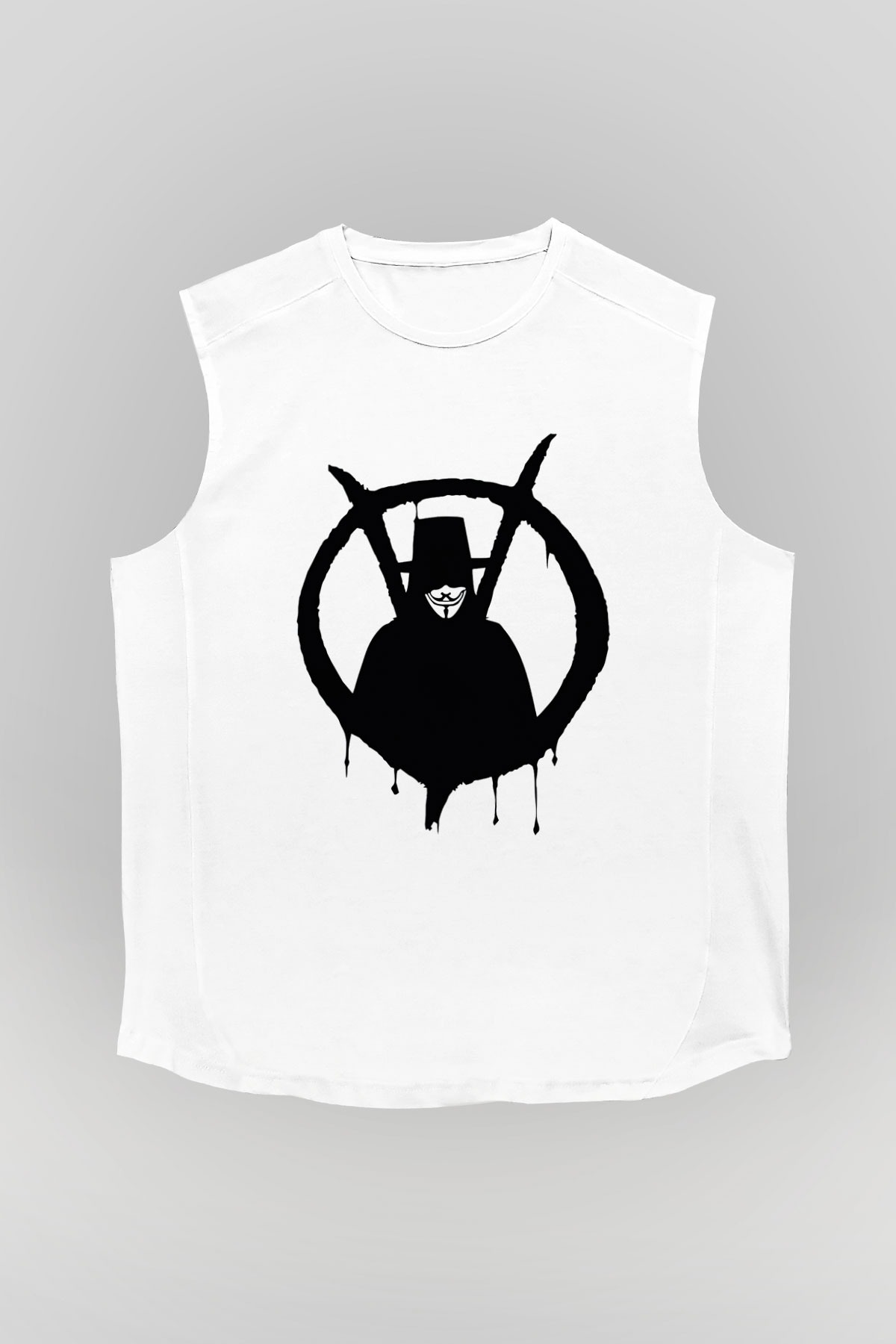 Vendetta Beyaz Unisex Kolsuz Tişört