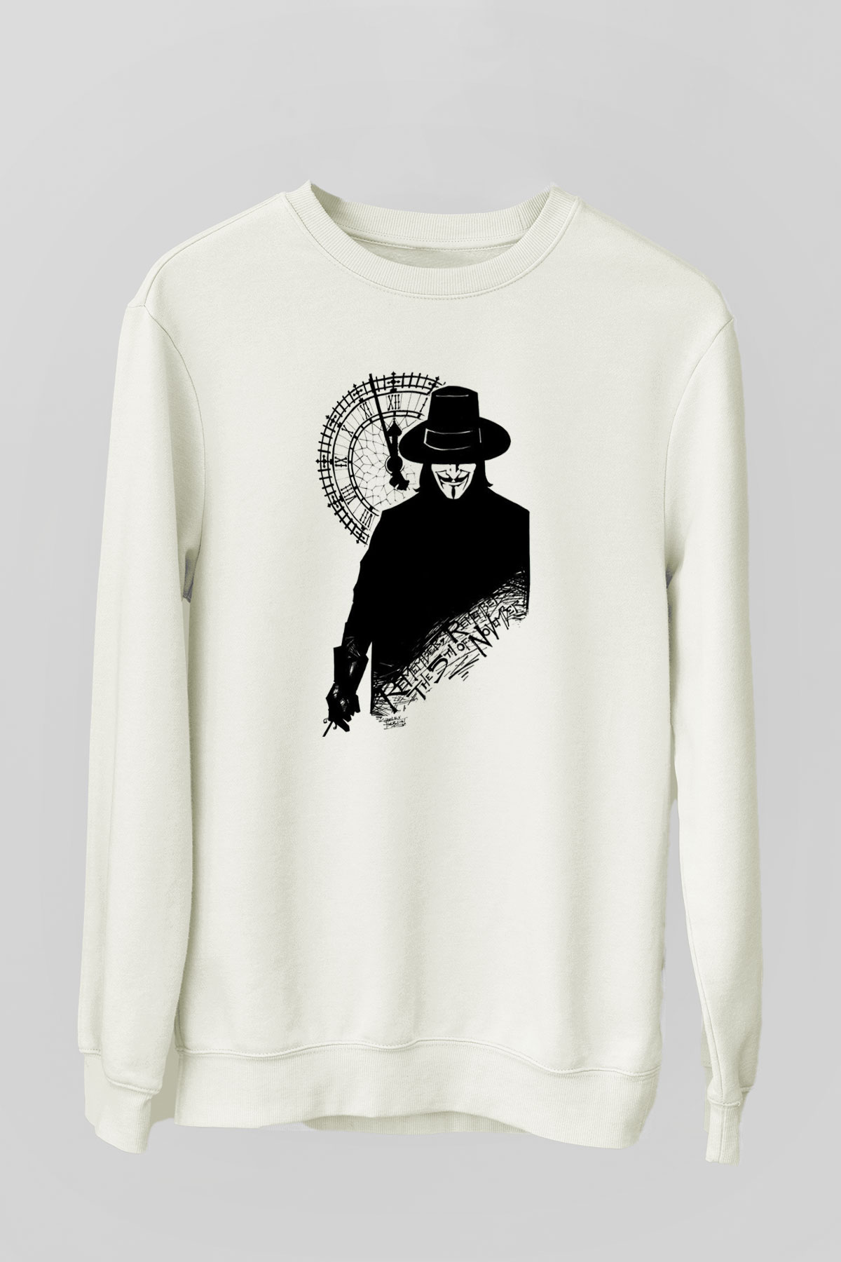 Vendetta Beyaz Unisex Sweatshirt