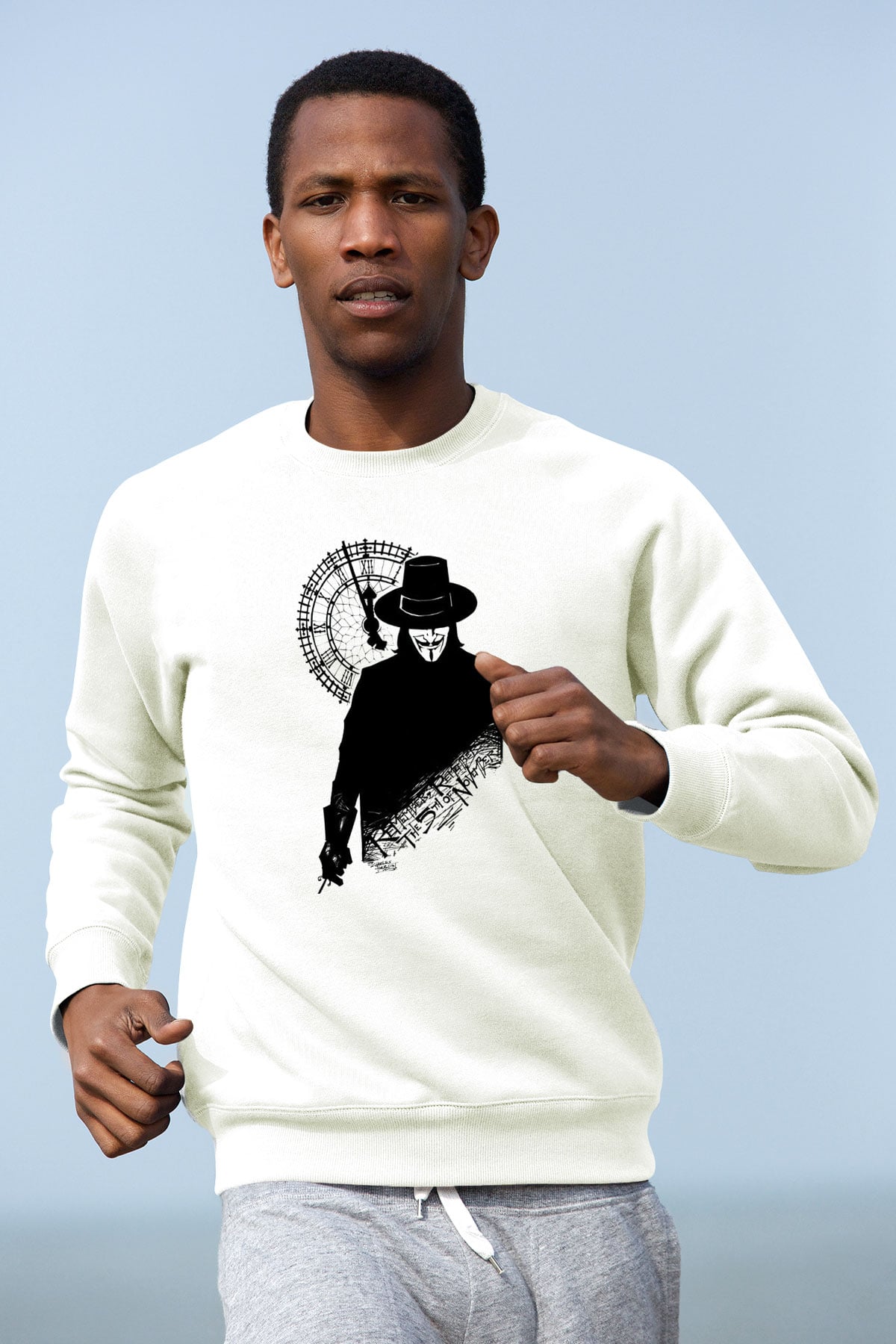Vendetta Beyaz Unisex Sweatshirt