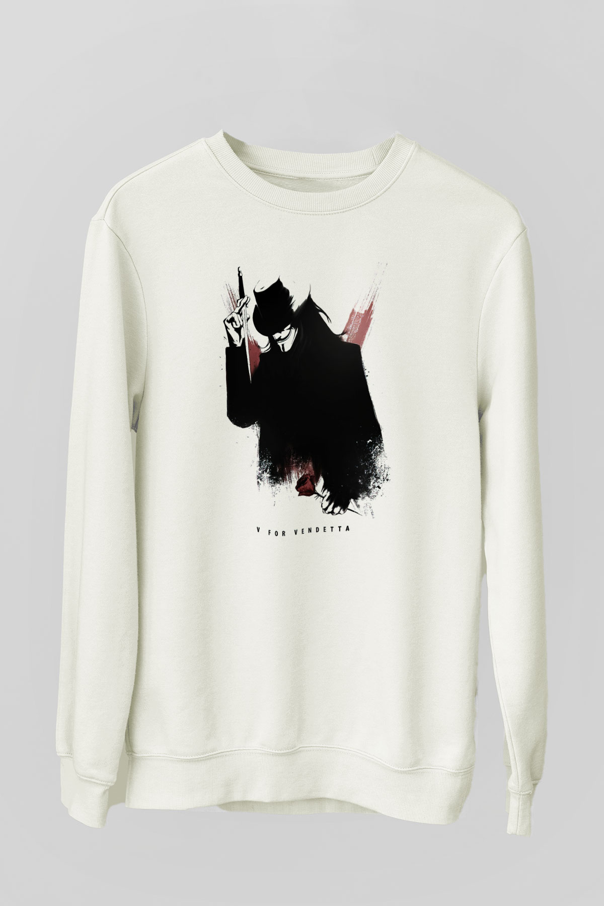 Vendetta Beyaz Unisex Sweatshirt