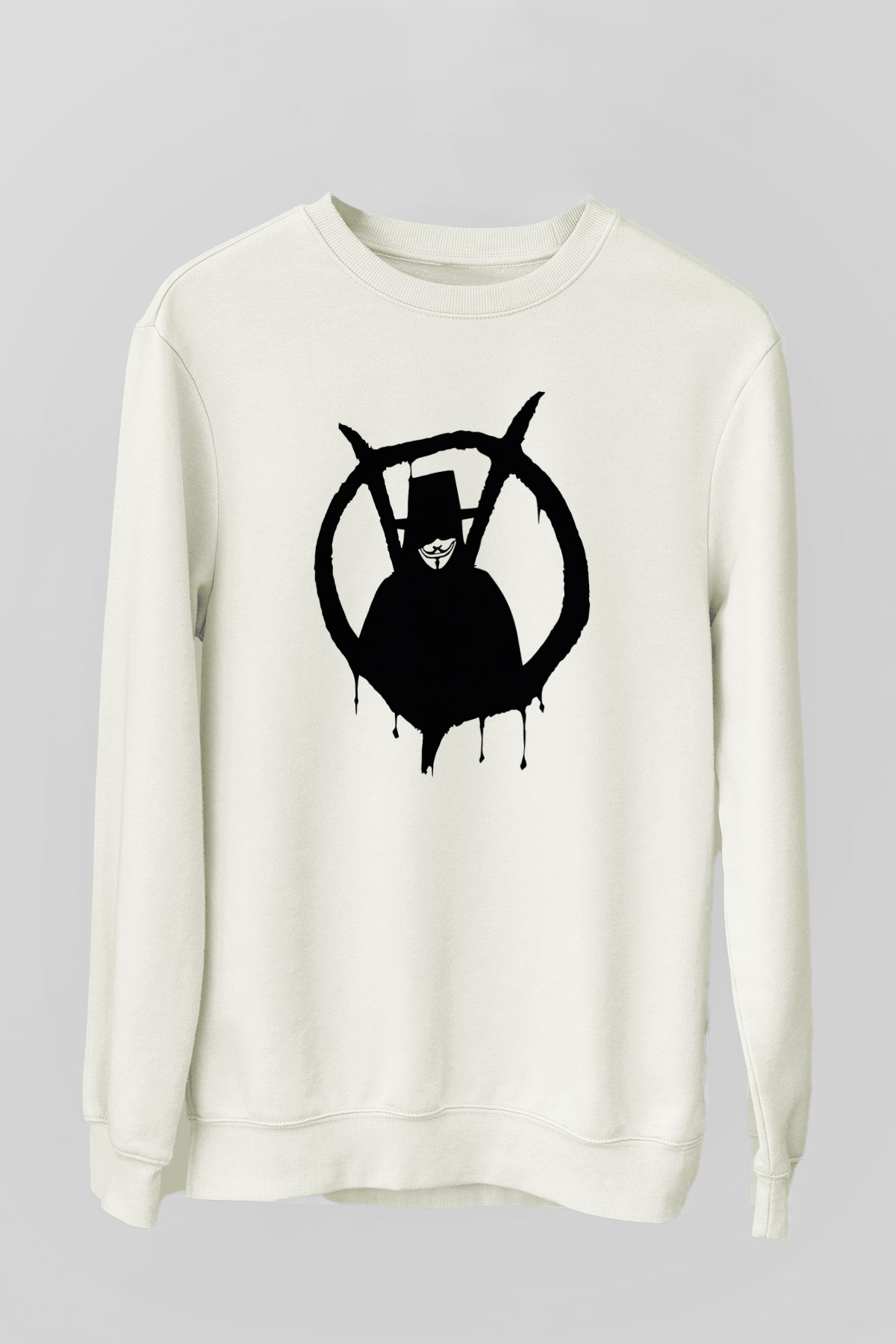 Vendetta Beyaz Unisex Sweatshirt