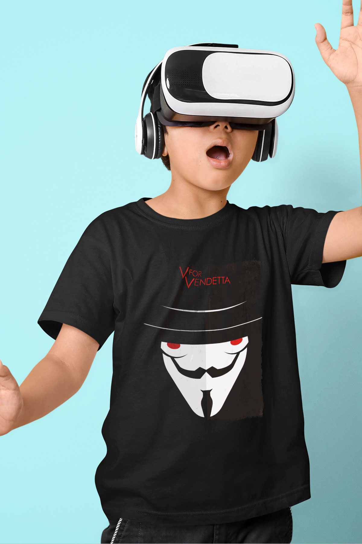 Vendetta Siyah Unisex Çocuk Tişört