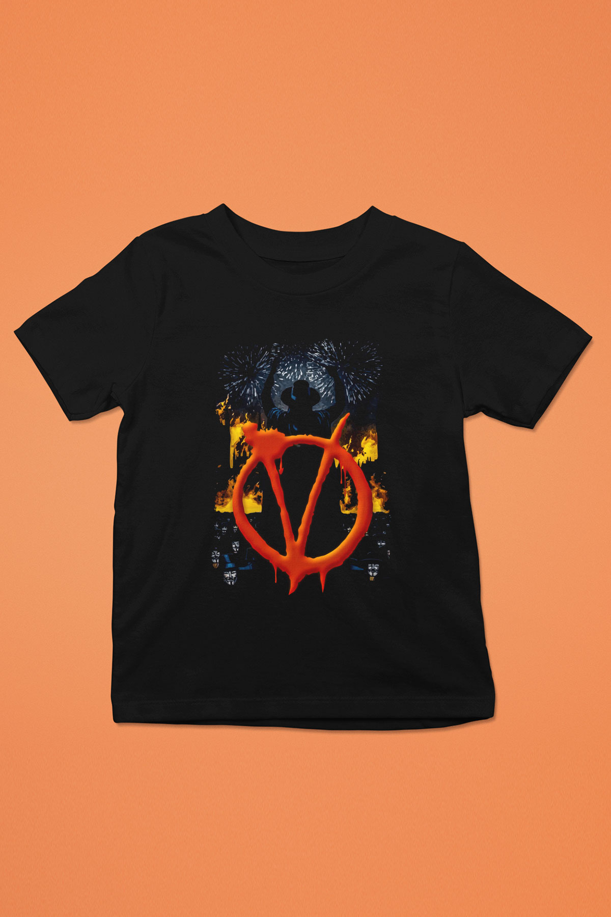 Vendetta Siyah Unisex Çocuk Tişört