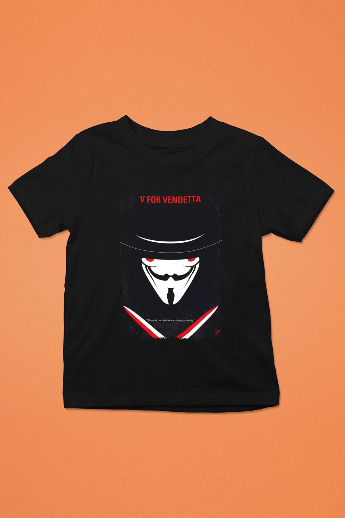 Vendetta Siyah Unisex Çocuk Tişört
