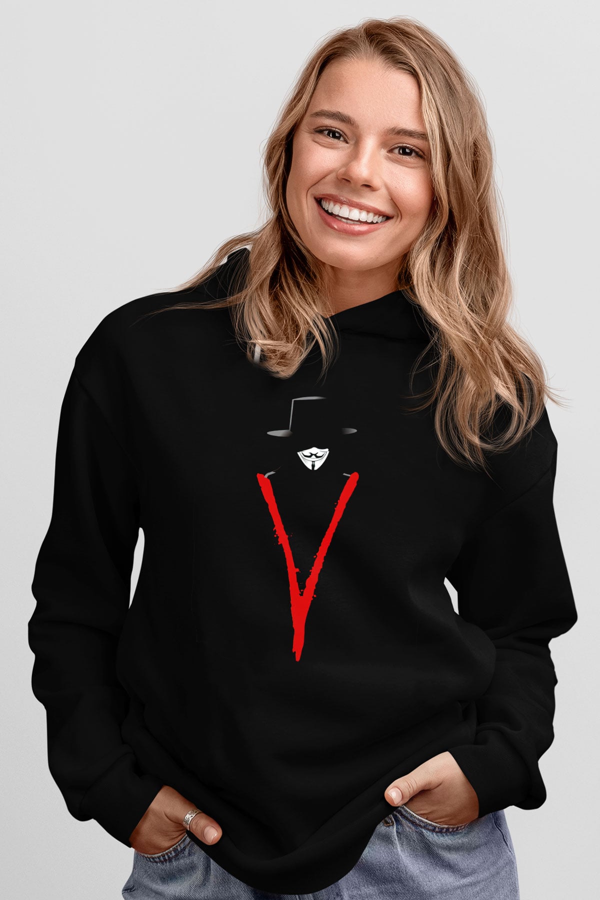 Vendetta Siyah Unisex Hoodie