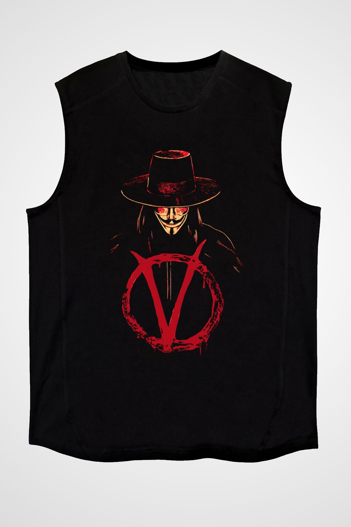 Vendetta Siyah Unisex Kolsuz Tişört