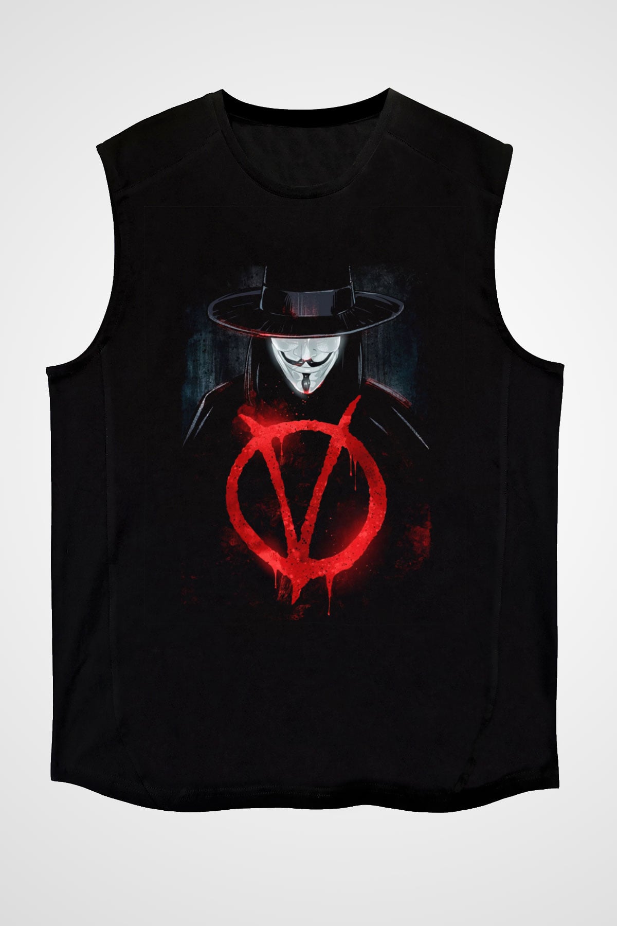 Vendetta Siyah Unisex Kolsuz Tişört