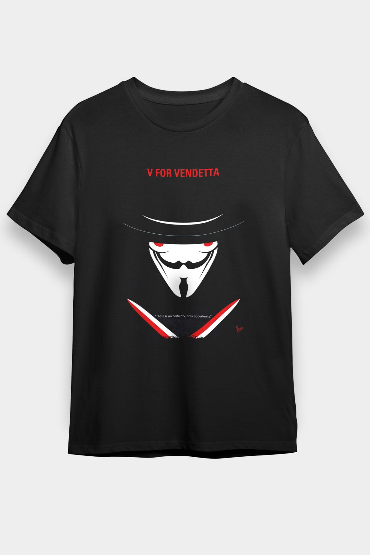 Vendetta Siyah Unisex Tişört T-Shirt