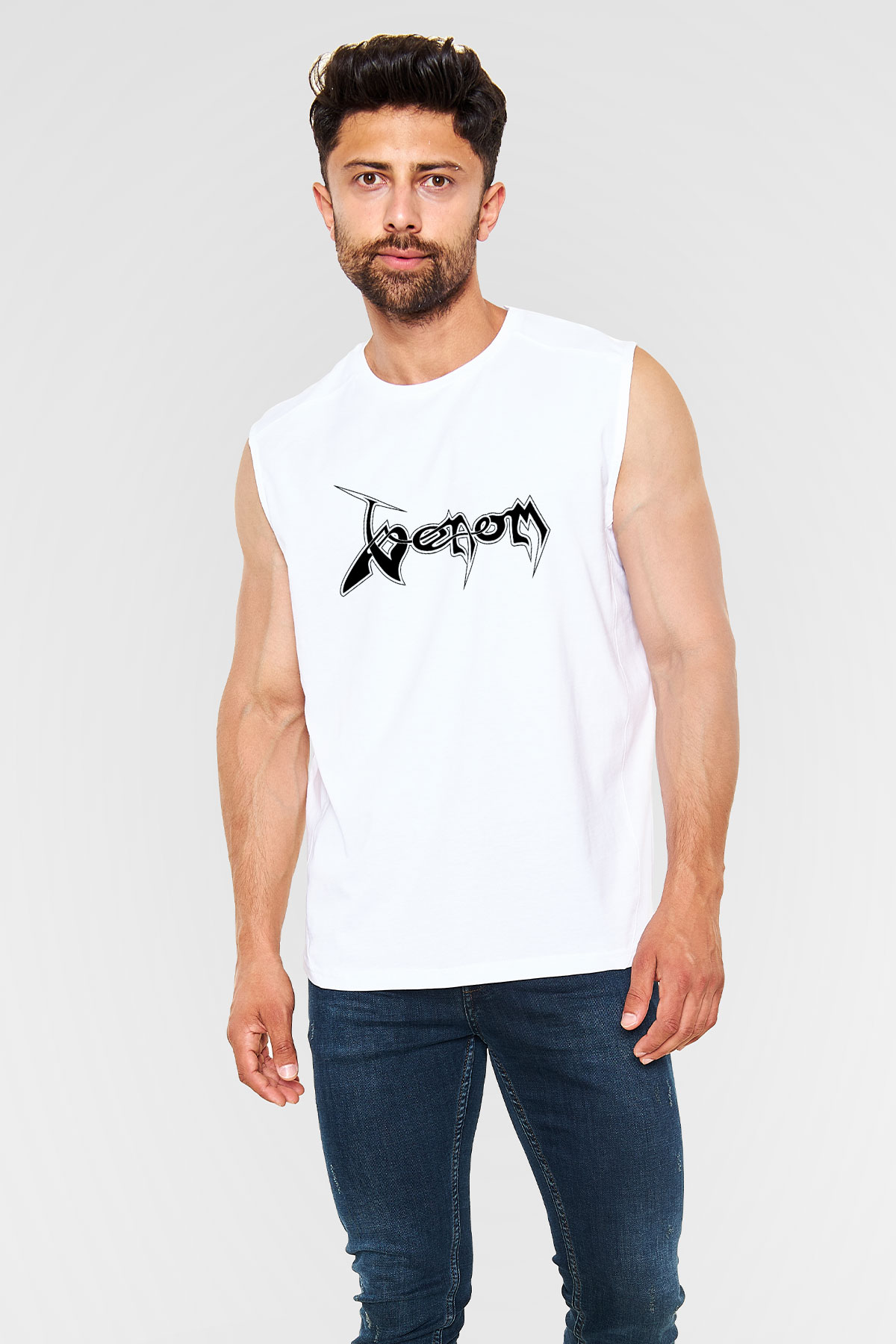 Venom Beyaz Unisex Kolsuz Tişört