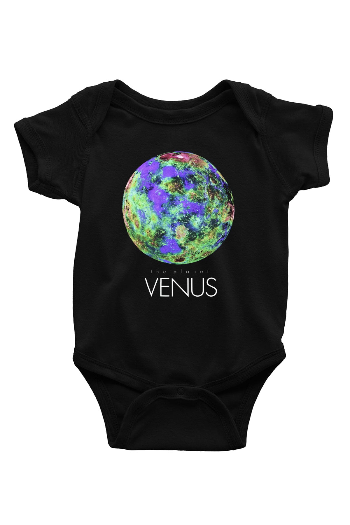 Venüs Baskılı Siyah Bebek Body - Zıbın