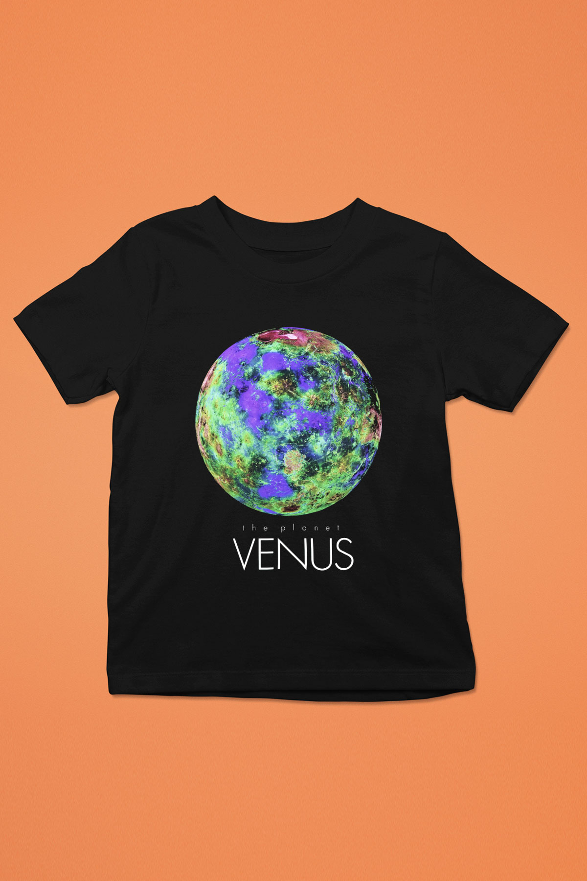 Venüs Baskılı Siyah Unisex Çocuk Tişört