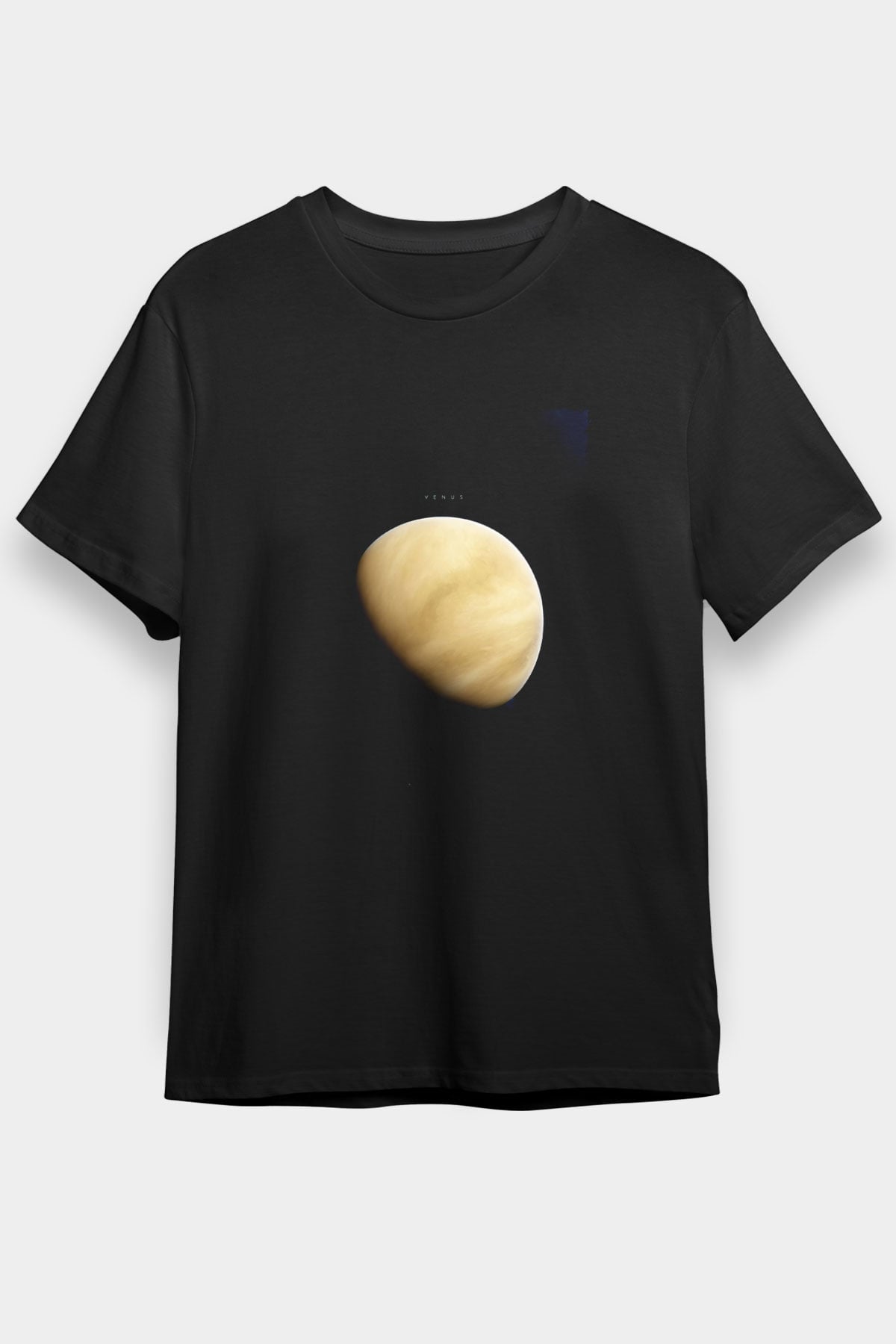 Venüs Fotoğraf Baskılı Unisex Siyah Tişört - Tshirt