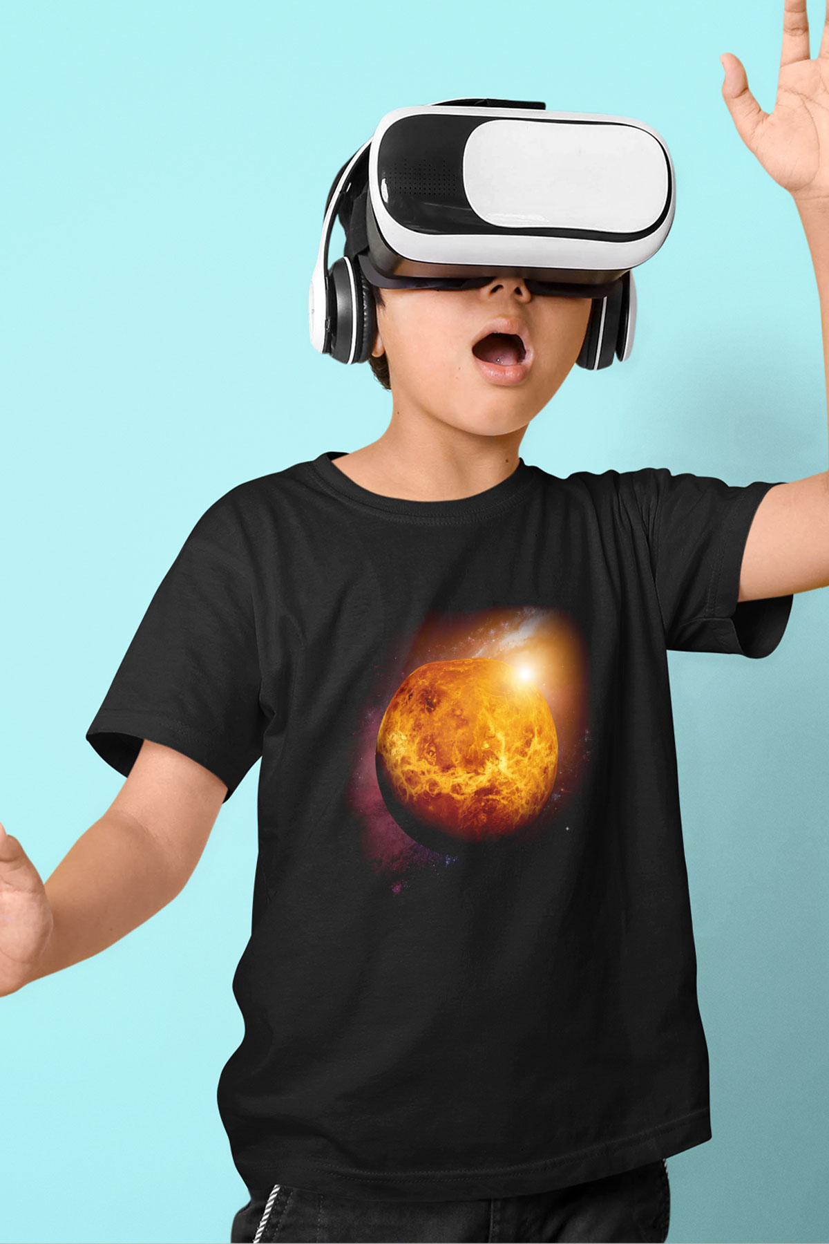Venüs Siyah Unisex Çocuk Tişört