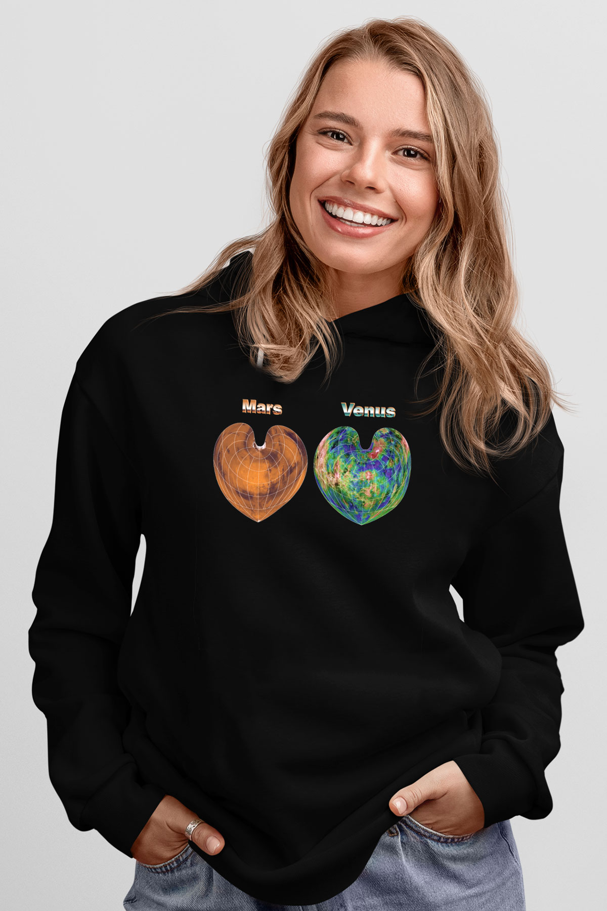 Venüs Siyah Unisex Hoodie