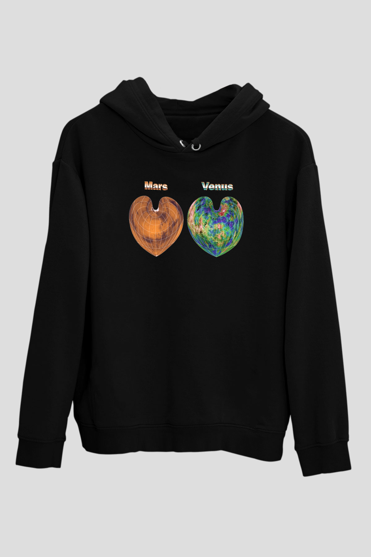 Venüs Siyah Unisex Hoodie