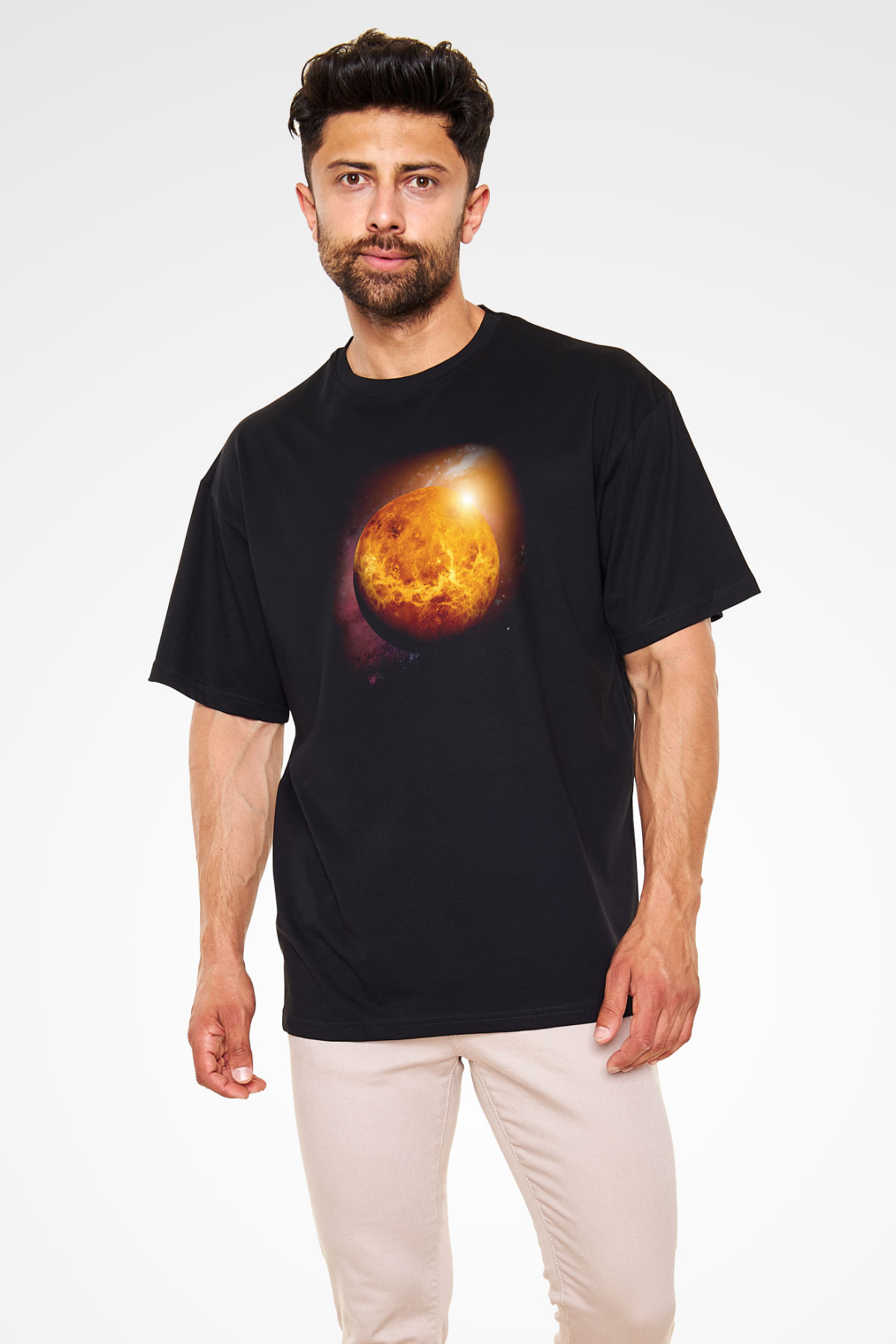Venüs Siyah Oversize Tişört Oversize T-shirt - TişörtFabrikası