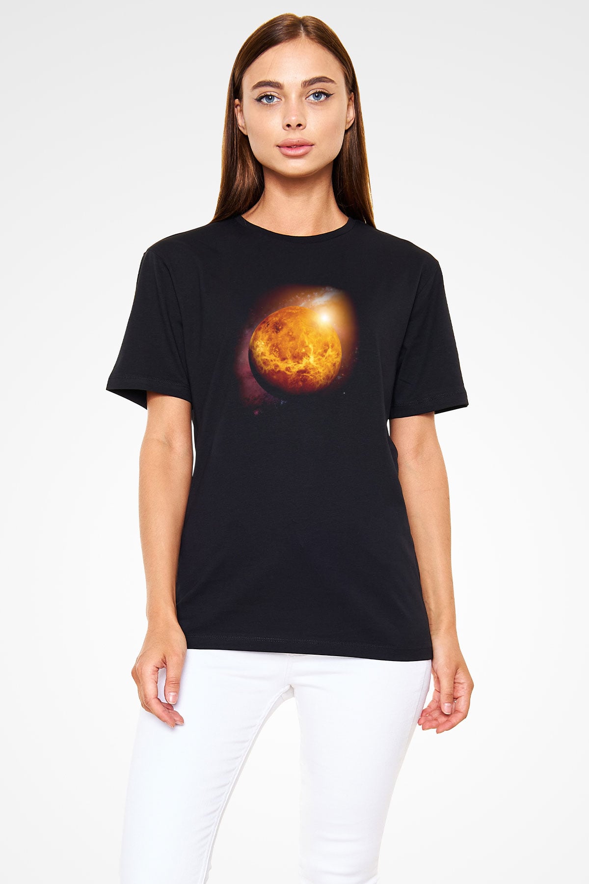 Venüs Siyah Unisex Tişört T-Shirt - TişörtFabrikası