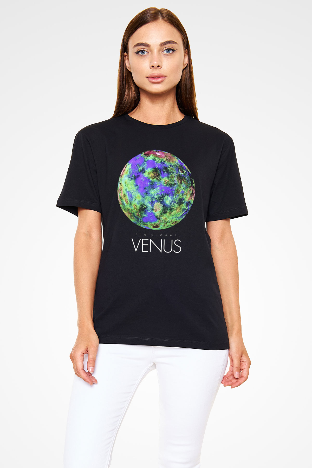 Venüs Siyah Unisex Tişört T-Shirt - TişörtFabrikası