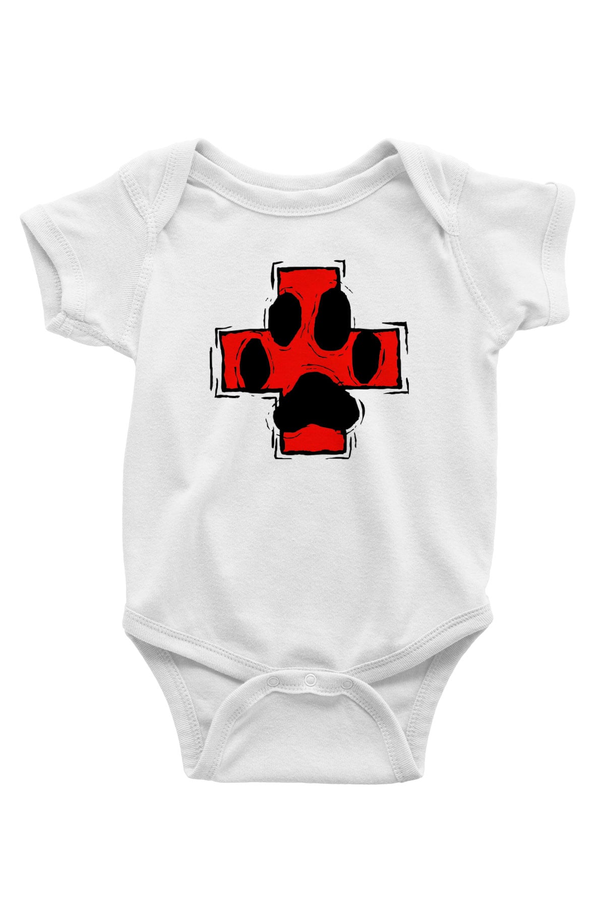 Veteriner Baskılı Beyaz Unisex Bebek Body - Zıbın