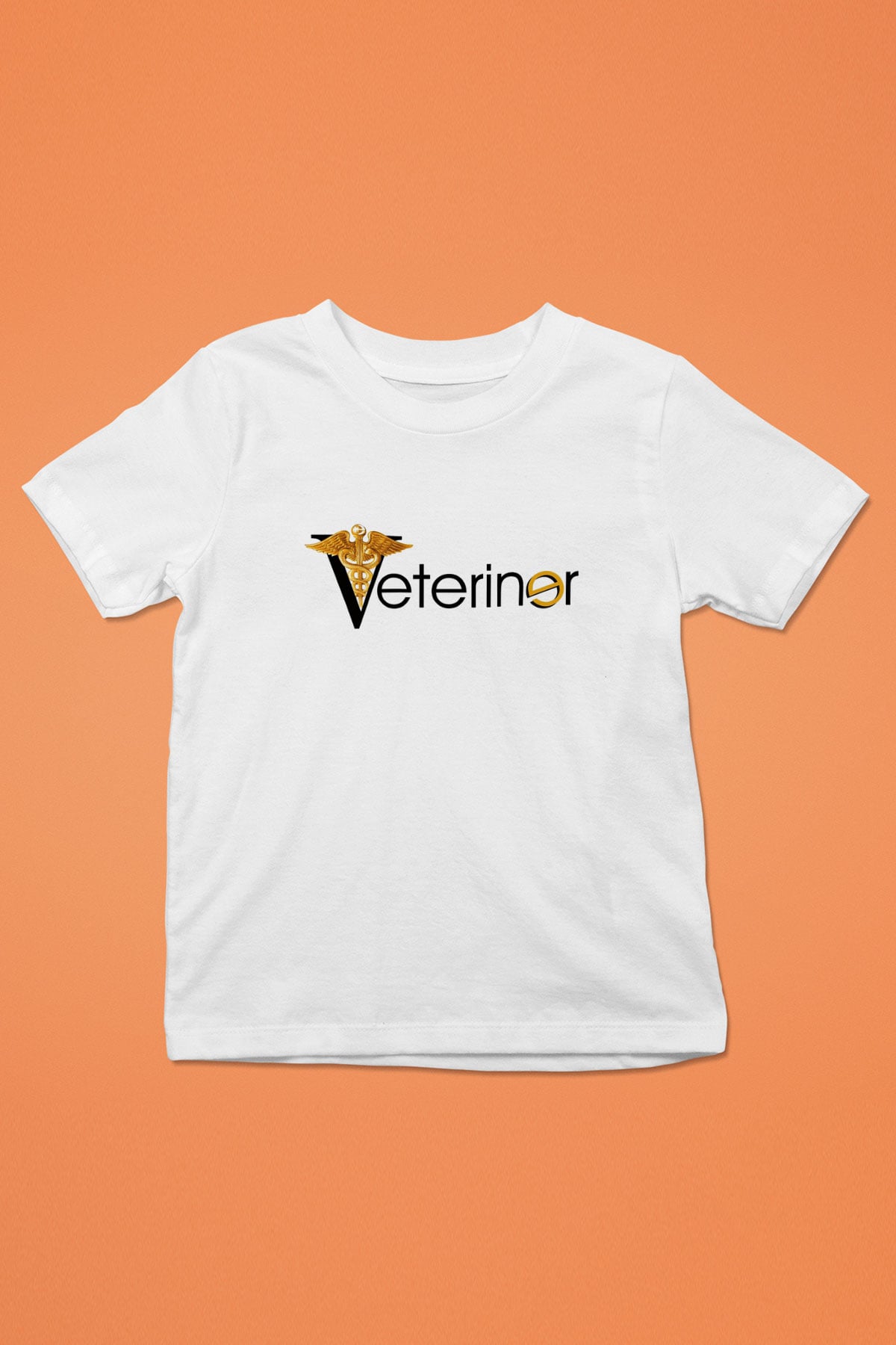 Veteriner Baskılı Beyaz Unisex Çocuk Tişört