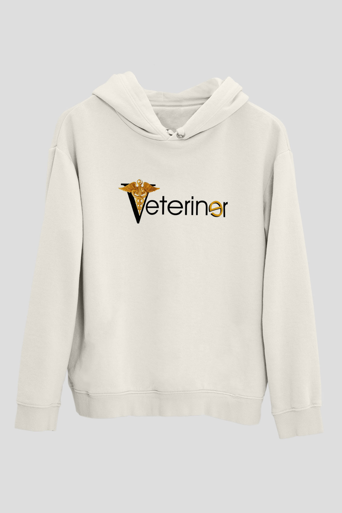 Veteriner Beyaz Unisex Hoodie