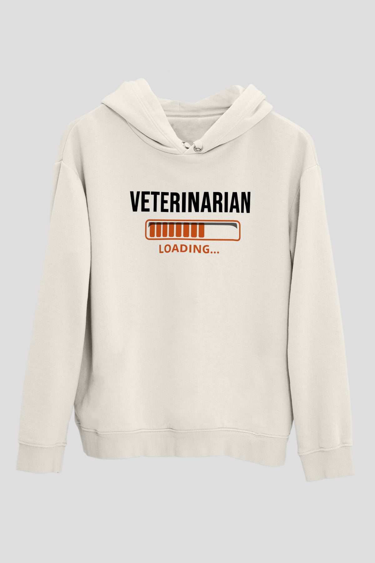 Veteriner Beyaz Unisex Kapüşonlu Sweatshirt