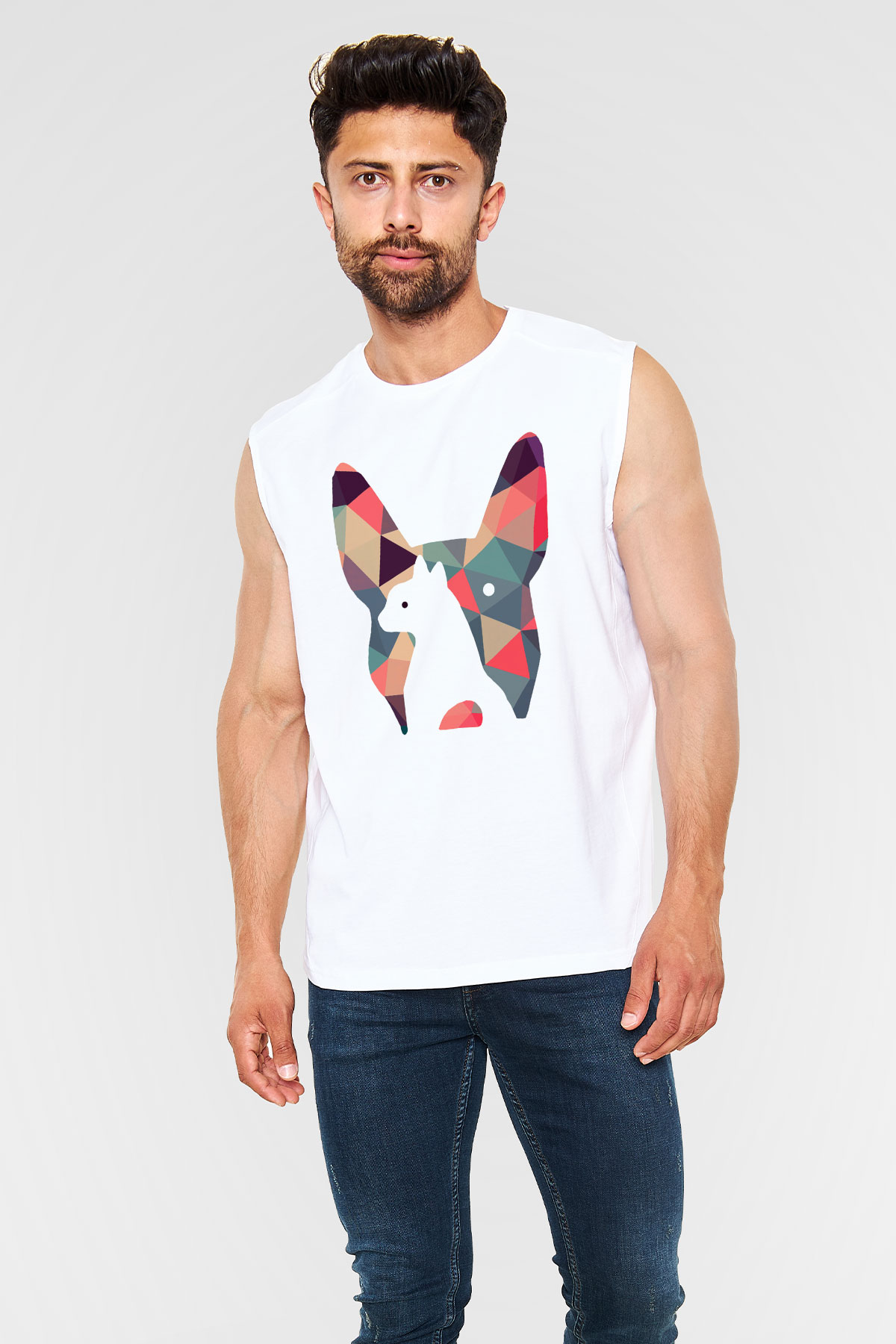 Veteriner Beyaz Unisex Kolsuz Tişört