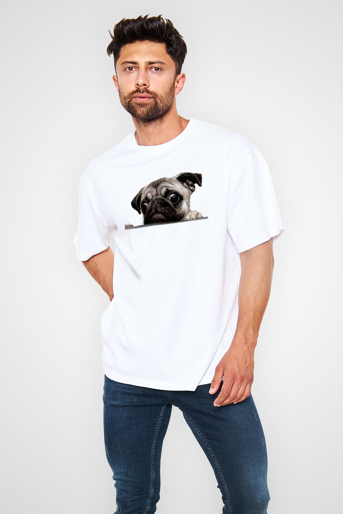 Veteriner Beyaz Unisex Oversize Tişört T-Shirt