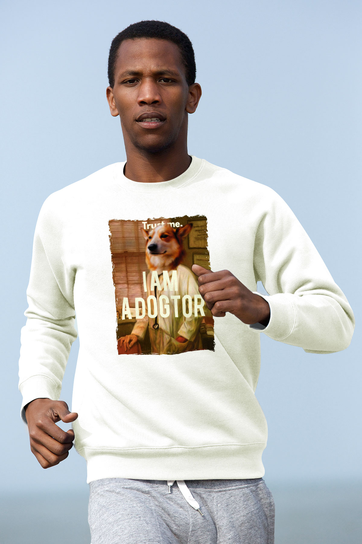 Veteriner Beyaz Unisex Sweatshirt