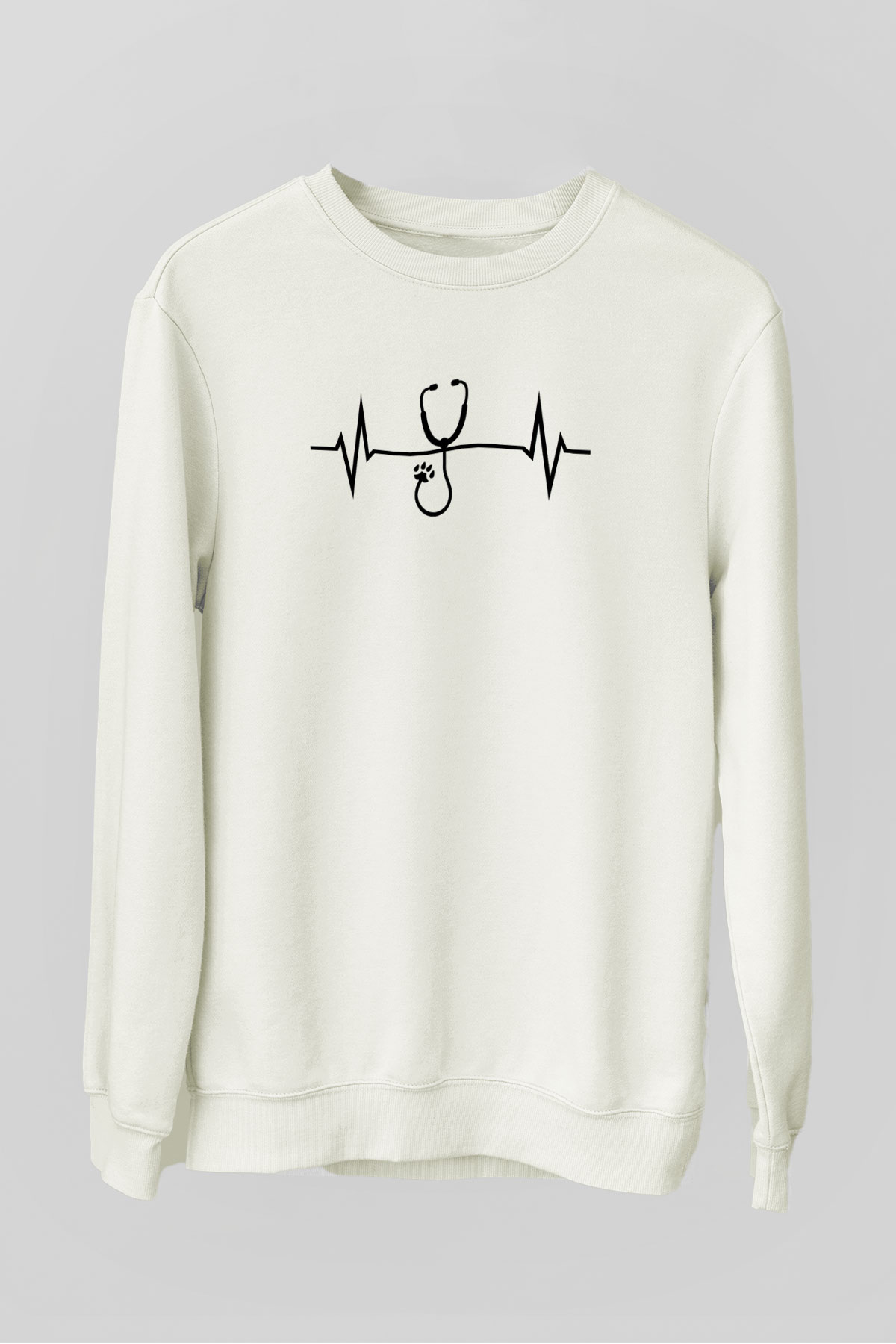Veteriner Beyaz Unisex Sweatshirt