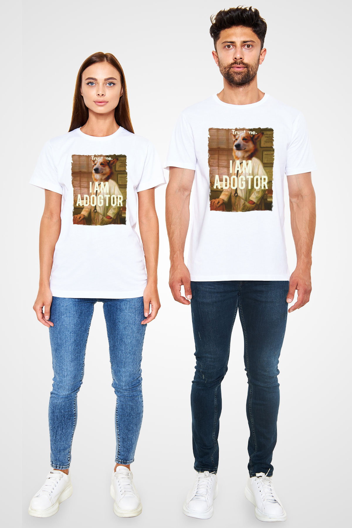 Veteriner Beyaz Unisex Tişört T-Shirt - TişörtFabrikası