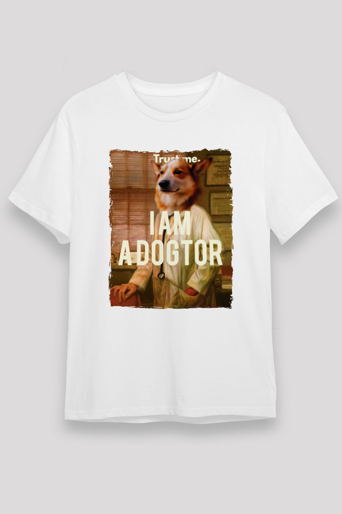 Veteriner Beyaz Unisex Tişört T-Shirt - TişörtFabrikası