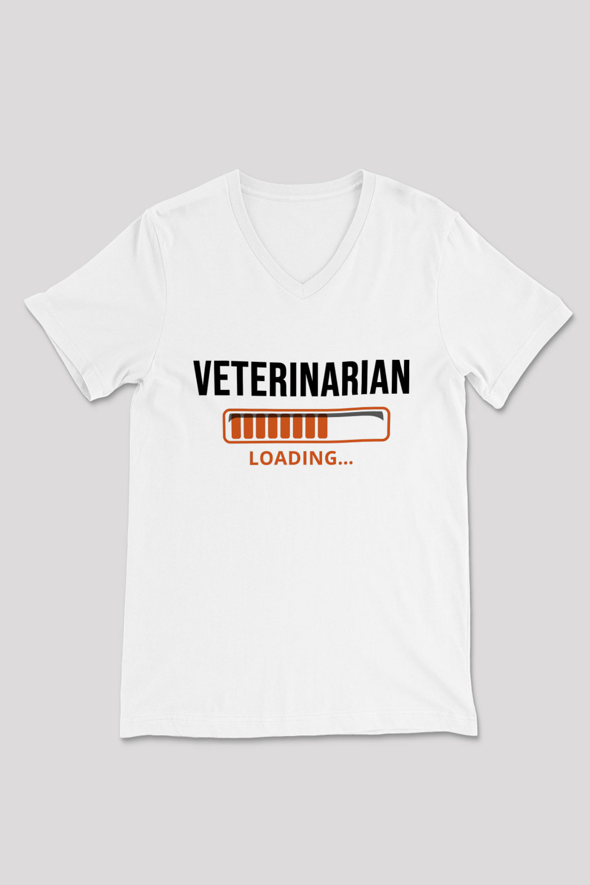 Veteriner Beyaz Unisex V Yaka Tişört