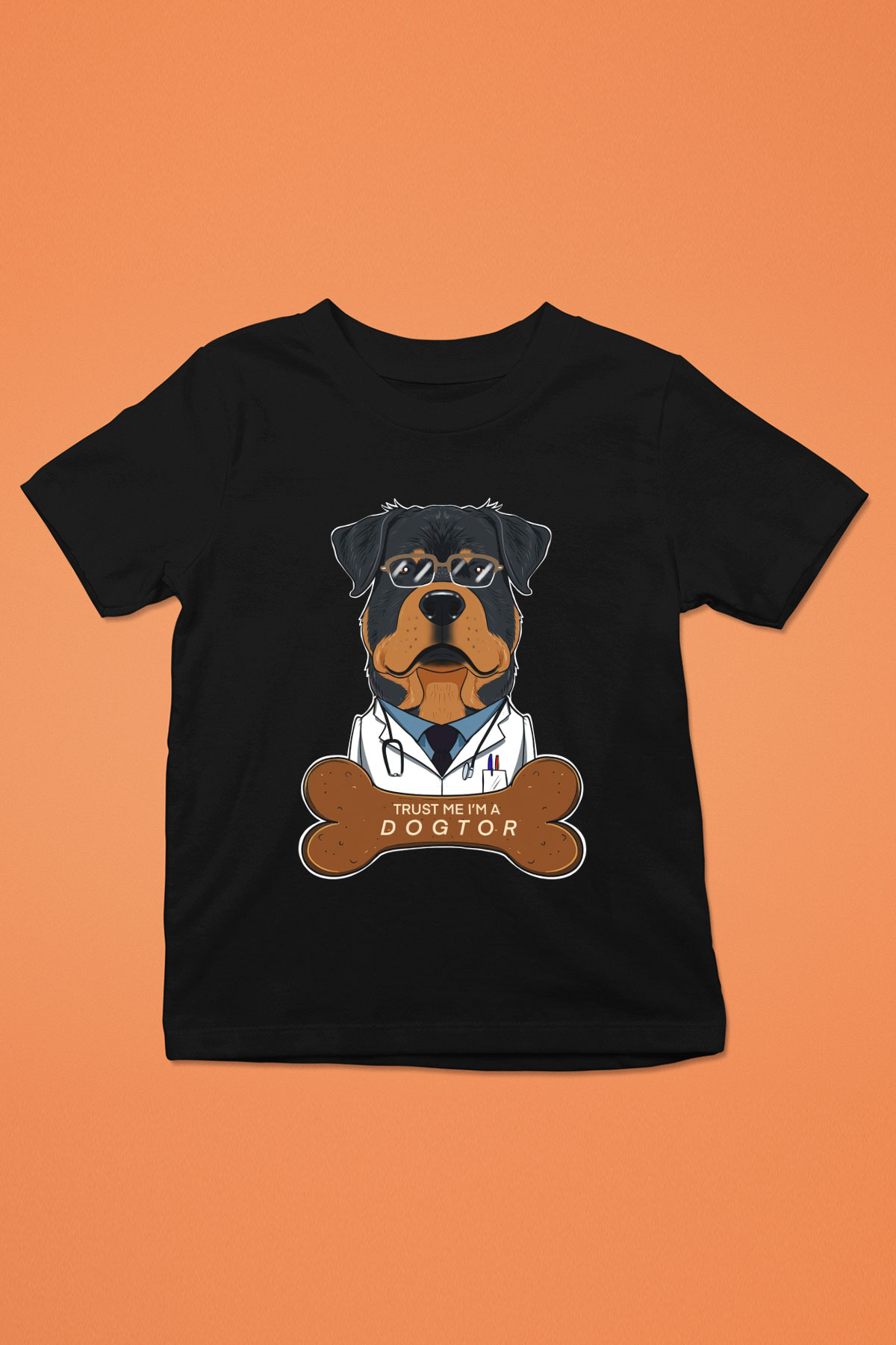 Veteriner Siyah Unisex Çocuk Tişört