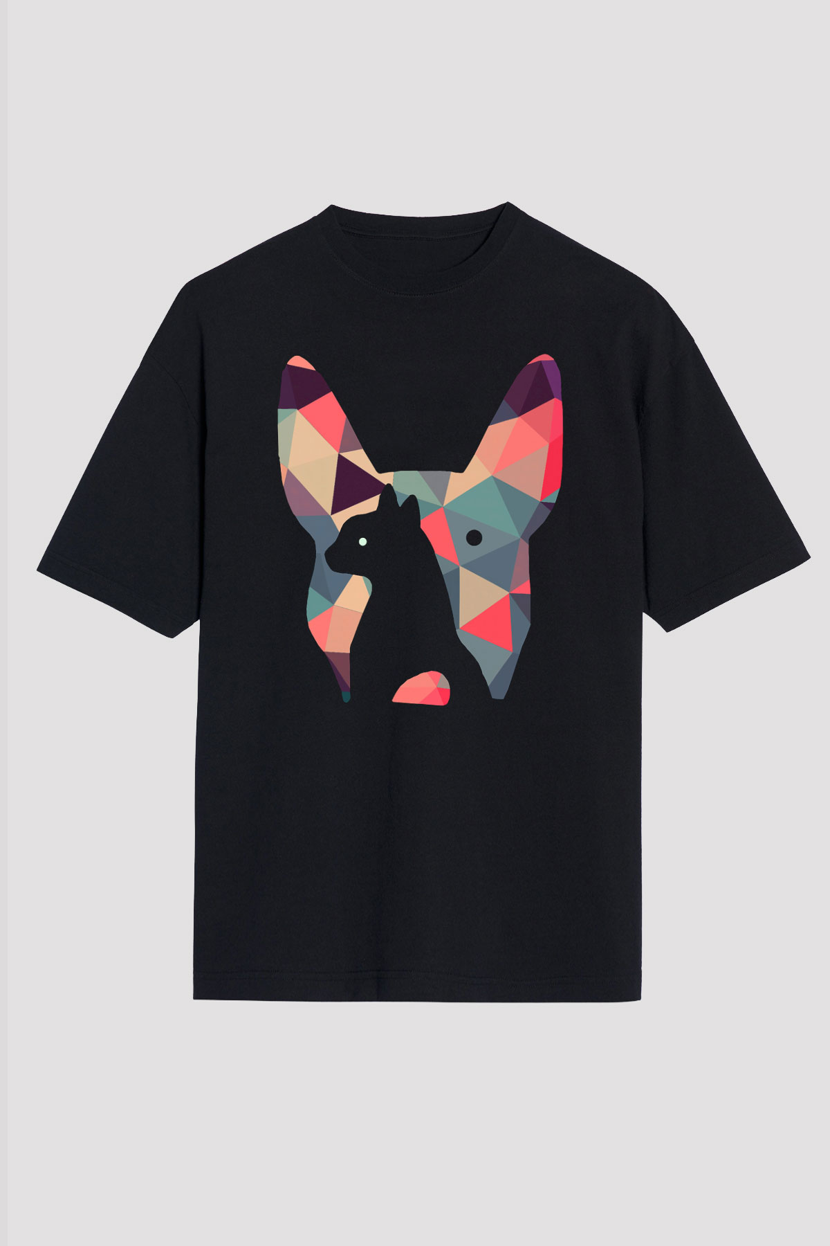 Veteriner Siyah Unisex Oversize Tişört T-Shirt