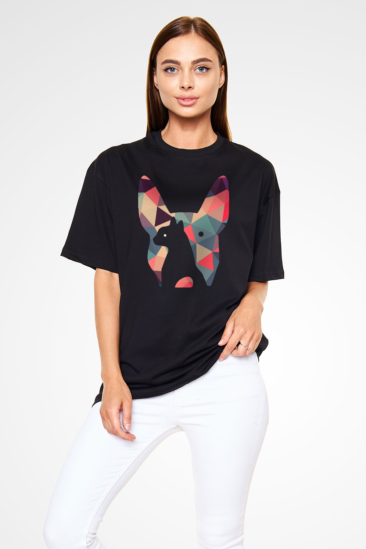 Veteriner Siyah Unisex Oversize Tişört T-Shirt