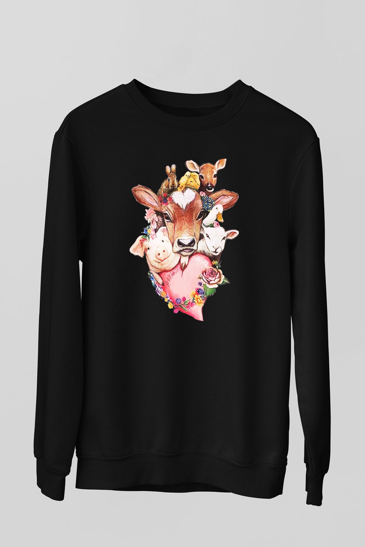 Veteriner Siyah Unisex Sweatshirt