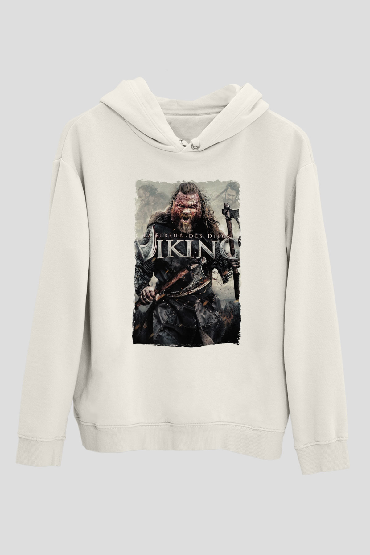 Vikings Beyaz Unisex Hoodie