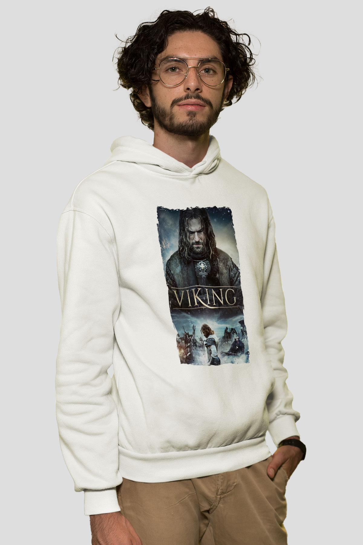Vikings Beyaz Unisex Hoodie