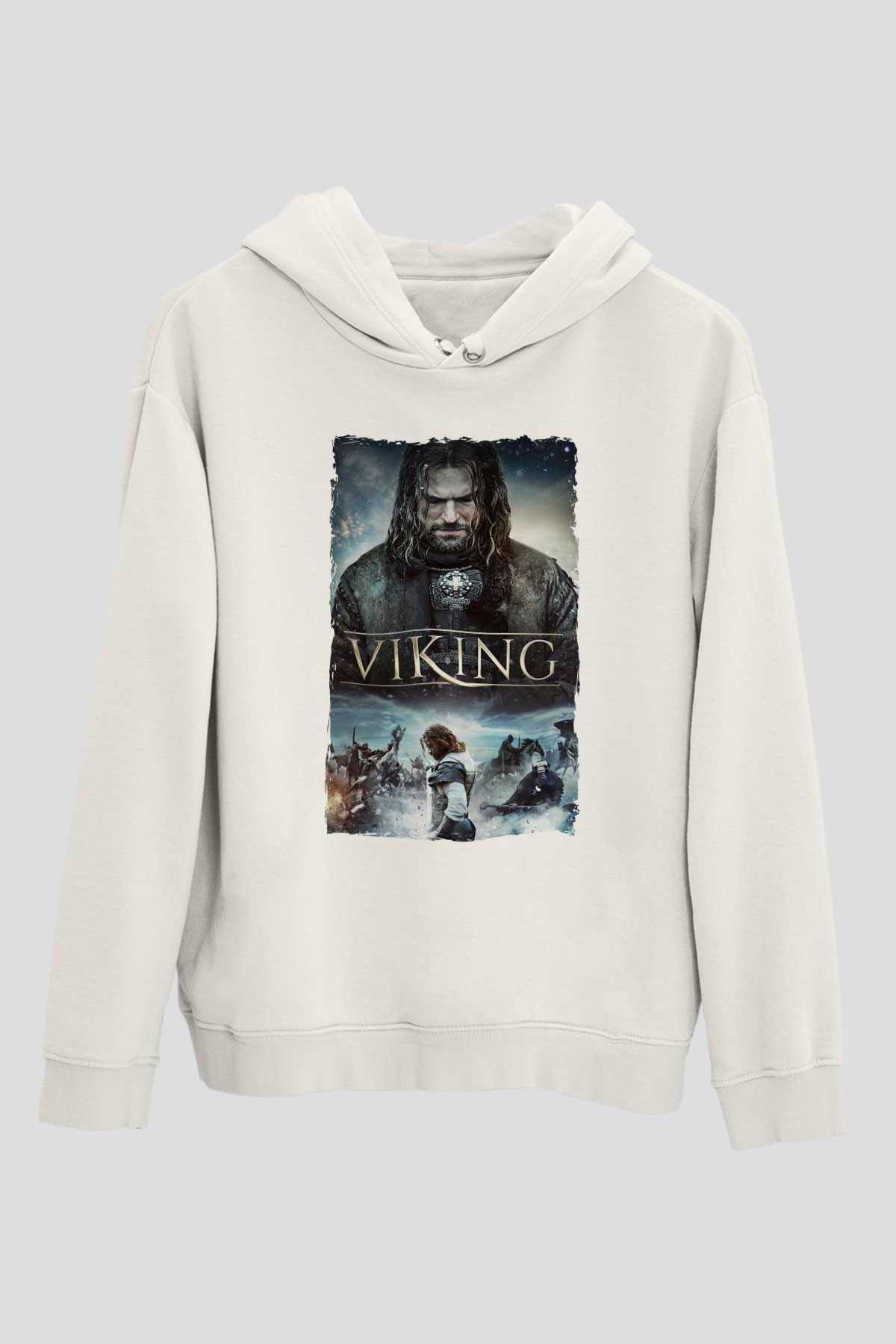 Vikings Beyaz Unisex Hoodie