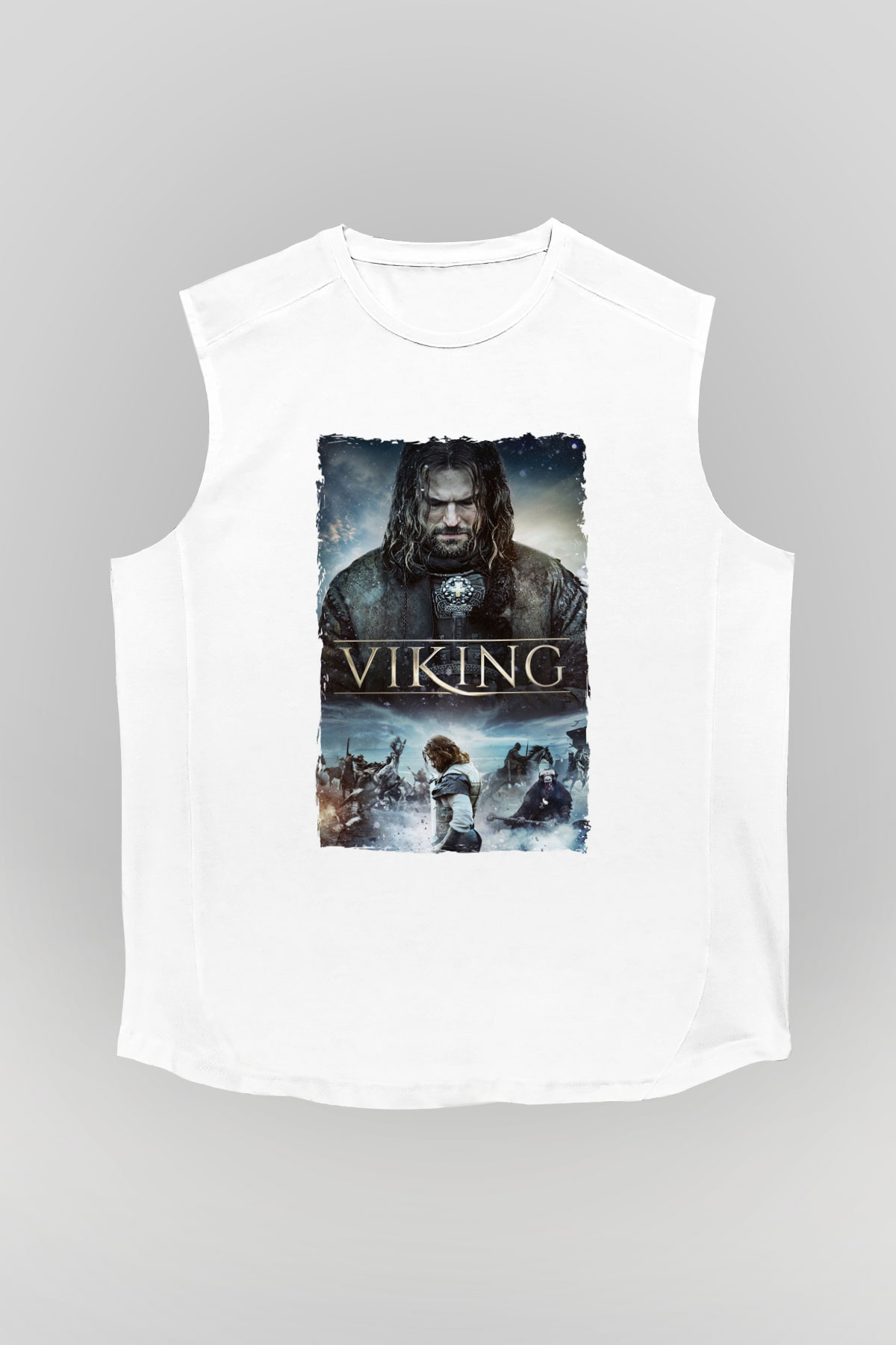 Vikings Beyaz Unisex Kolsuz Tişört