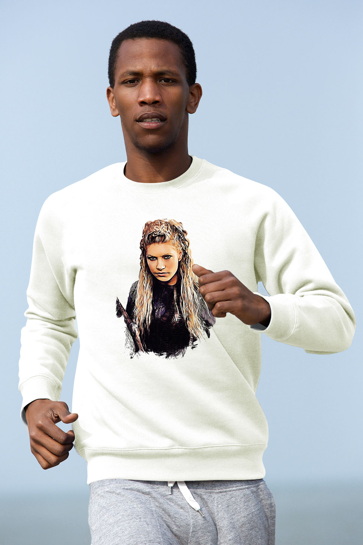 Vikings Beyaz Unisex Sweatshirt