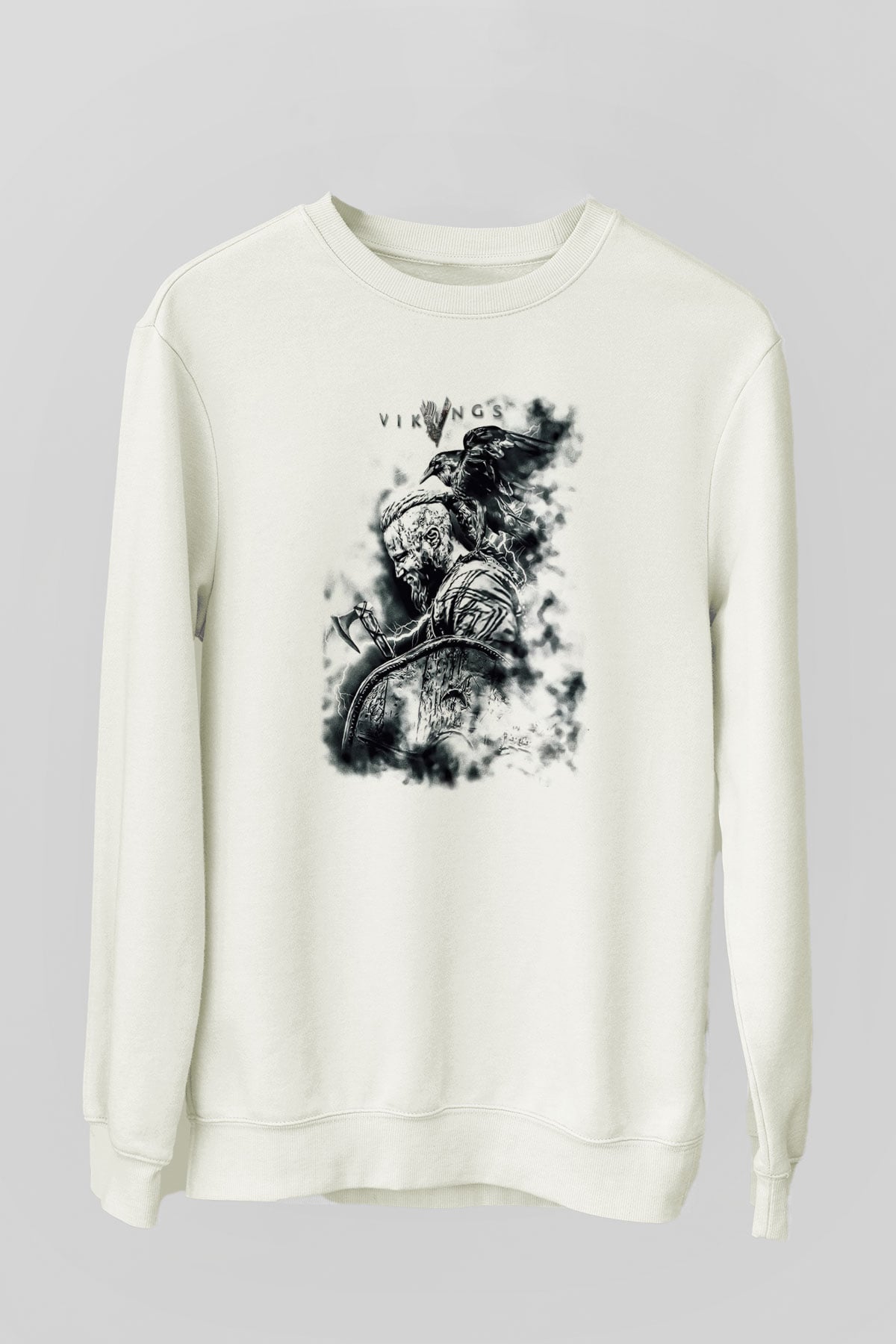 Vikings Beyaz Unisex Sweatshirt