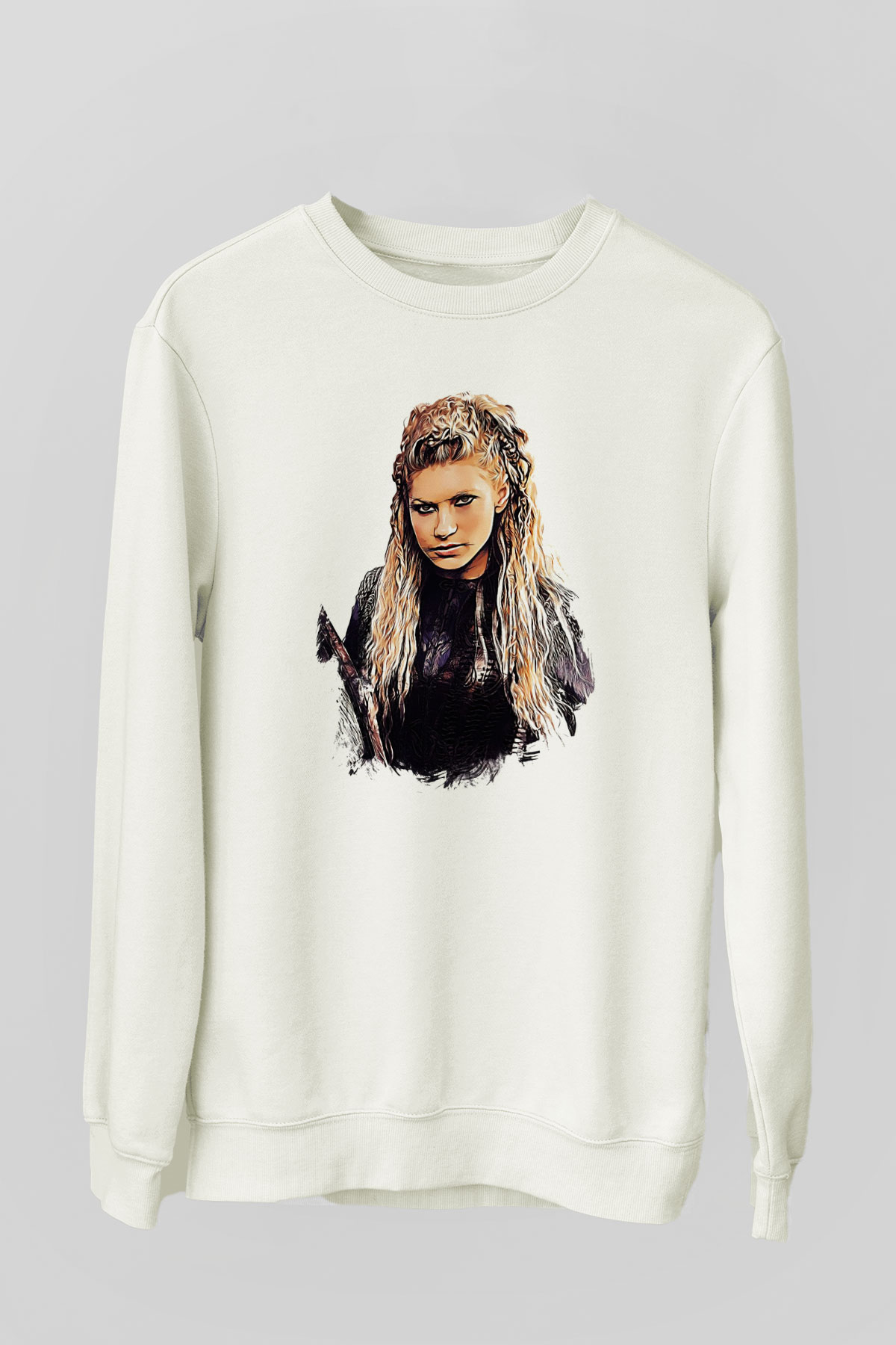 Vikings Beyaz Unisex Sweatshirt