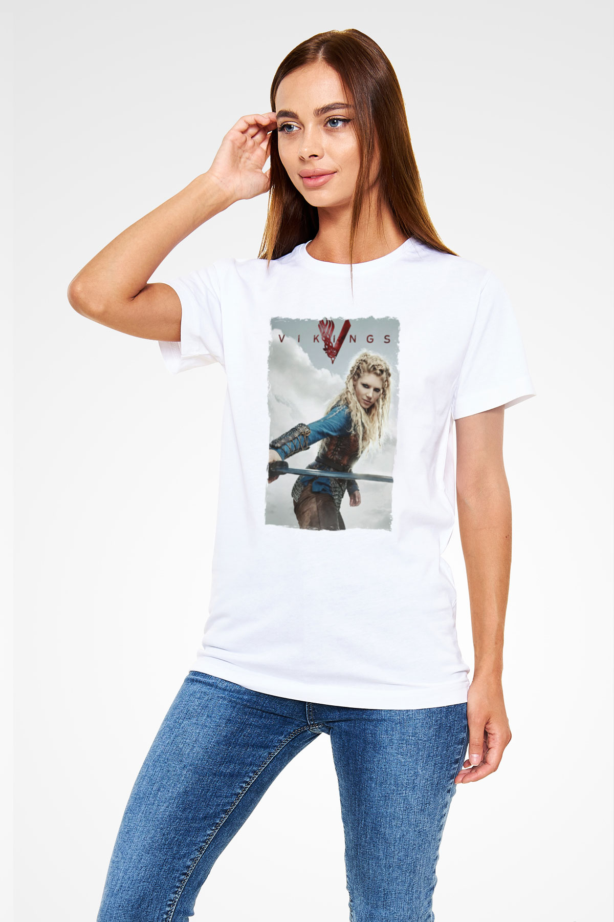 Vikings Beyaz Unisex Tişört T-Shirt
