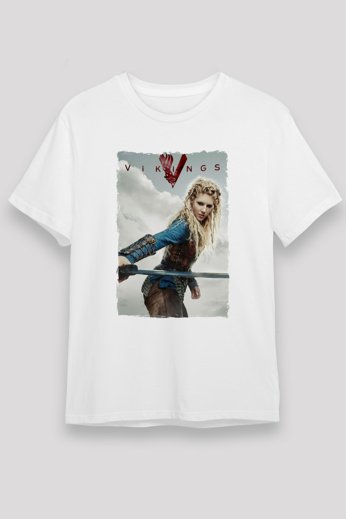 Vikings Beyaz Unisex Tişört T-Shirt