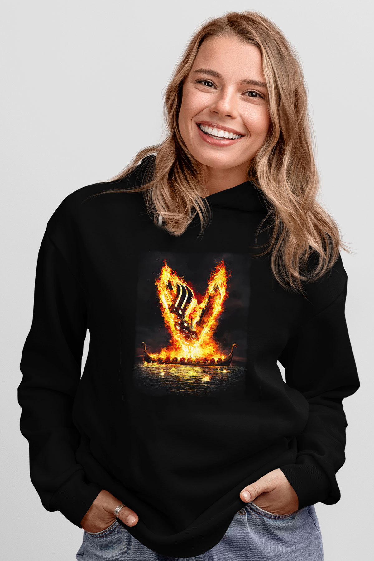 Vikings Siyah Unisex Hoodie
