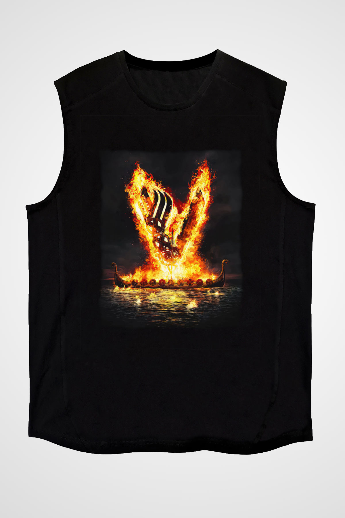 Vikings Siyah Unisex Kolsuz Tişört